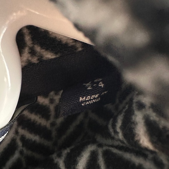 Lands End Womens Fleece Half Zip Pullover Black White Herringbone Size XL - Picture 6 of 9